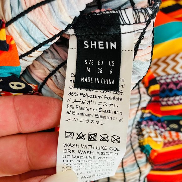 Geo Print Tassel Trim Belted Tube Romper - Picture 10 of 10